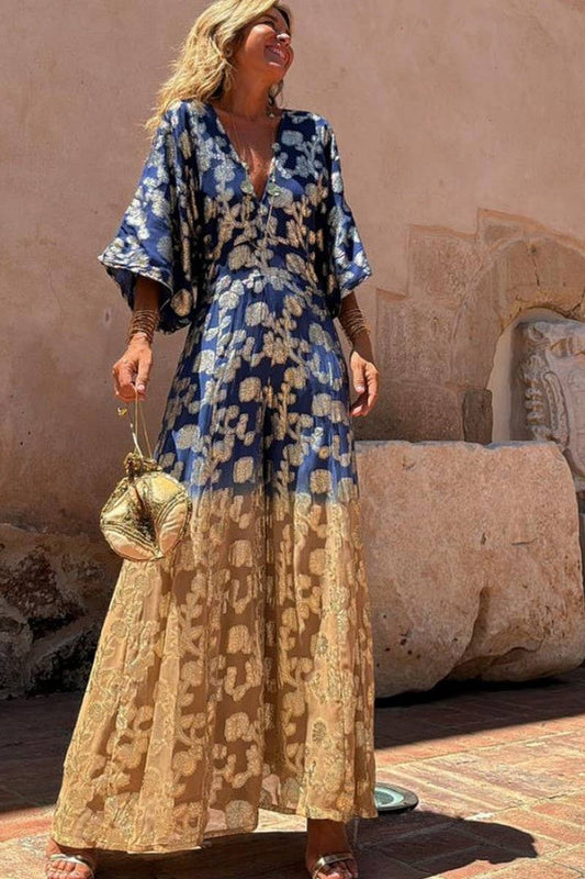 CWDMD5856_V-NECK OPEN BACK WIDE-LEG JUMPSUIT