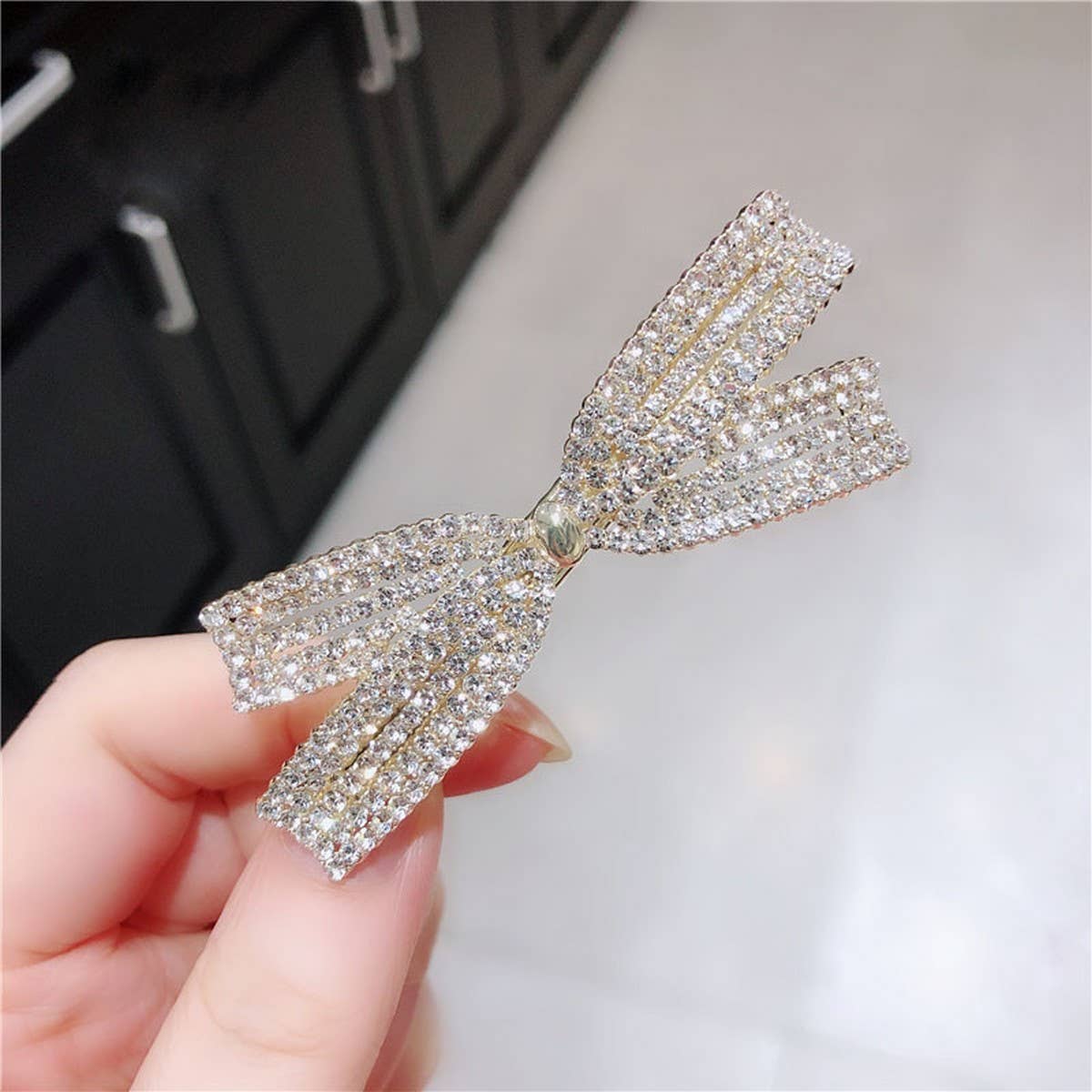 PEARL DIAMOND SIDE CLIP BANGS CLIP CROSS HAIRPIN_CWAHA4746