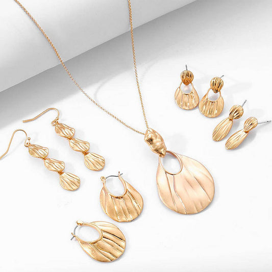 NEW UNIQUE TEXTURE NICHE EARRINGS FASHION SET_CWAJE2904