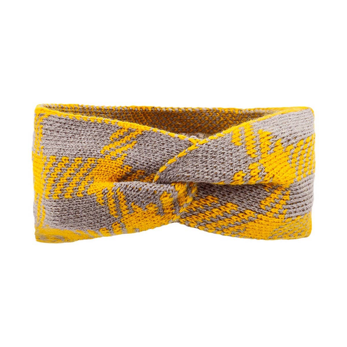 CWAHA07208_ WOMEN PLAID KNIT BOW HEADBAND EAR FOR WOMEN