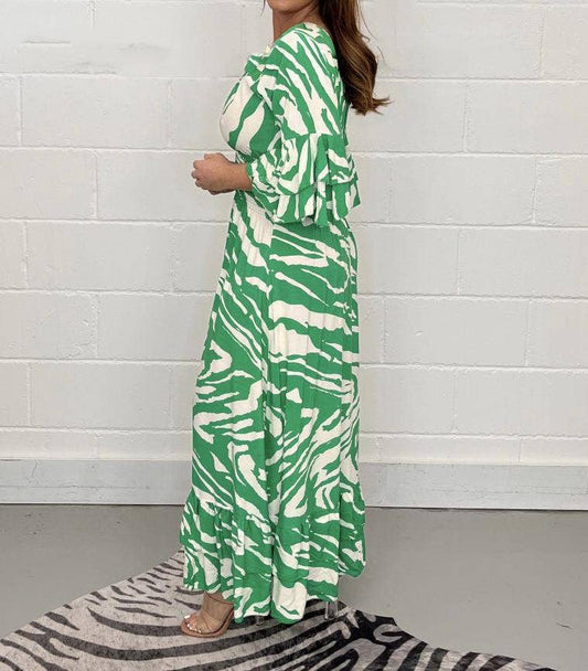 HOLIDAY STYLE PRINT LOOSE FASHION CASUAL DRESS