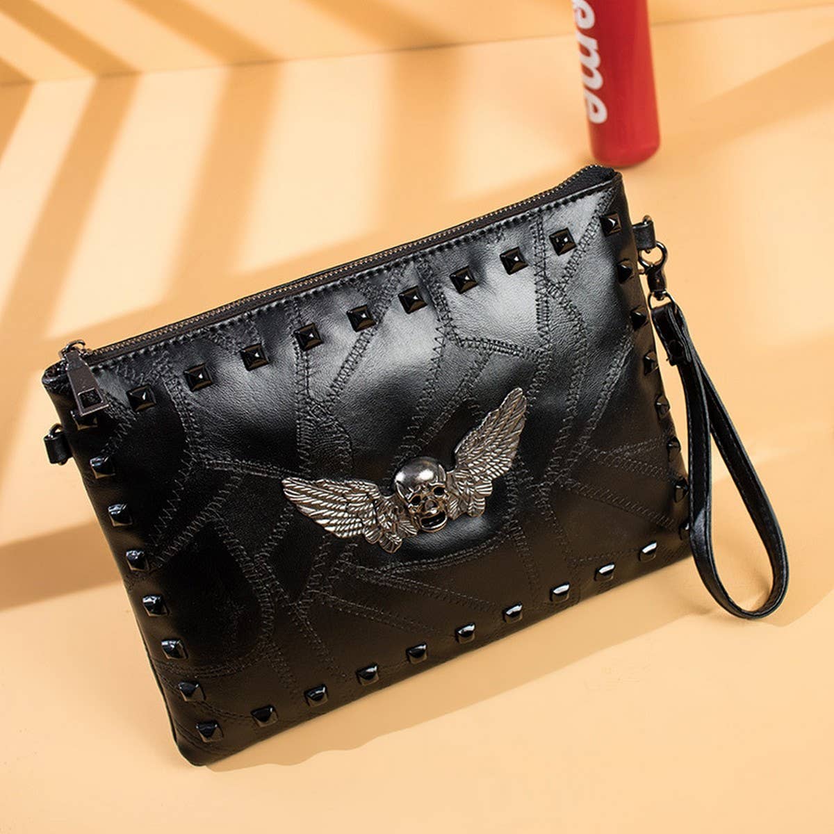 FASHIONABLE RIVET SKULL CROSSBODY BAG CARRYING BAG_CWAB1483