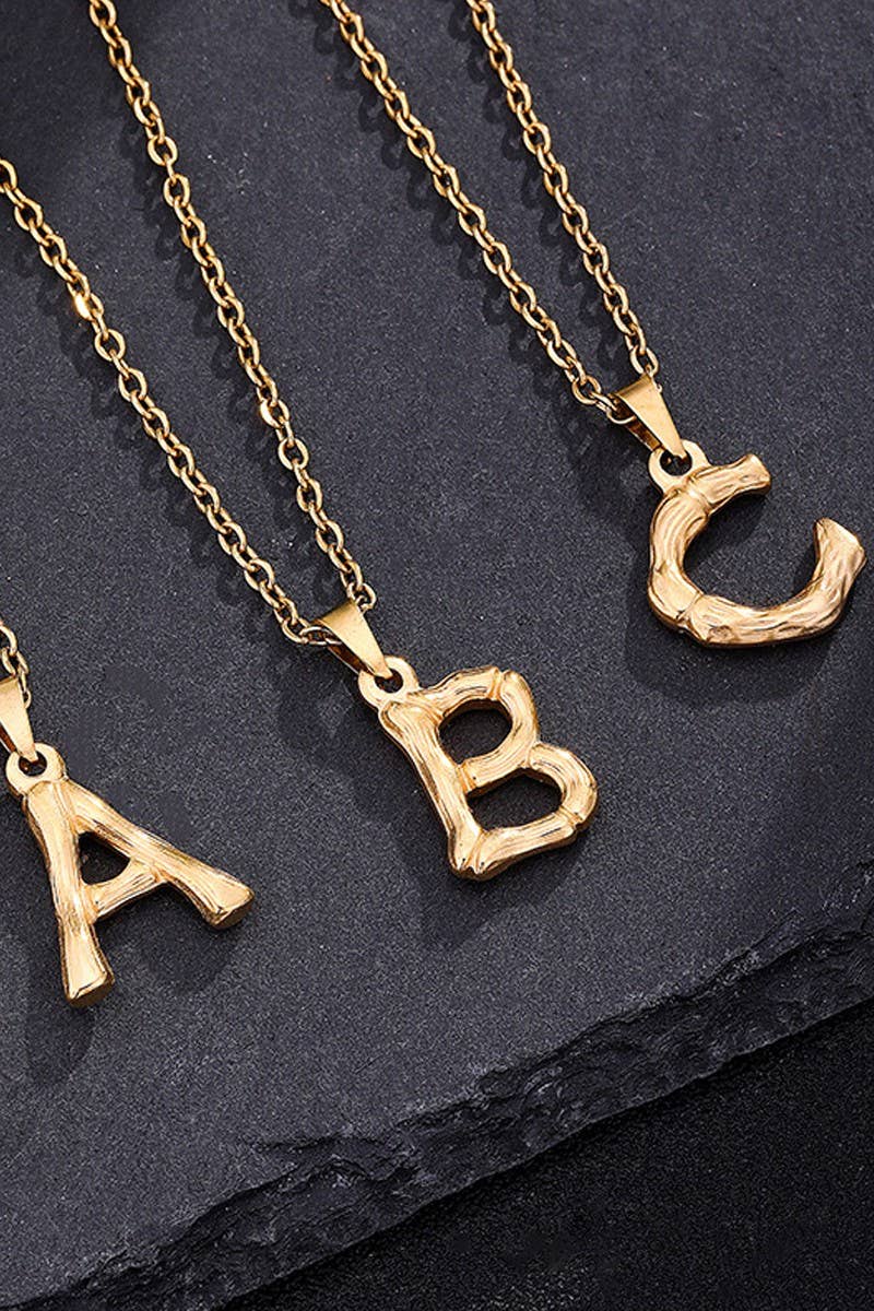 FASHION SIMPLE ALPHABET PENDANT NECKLACE_CWAJE230