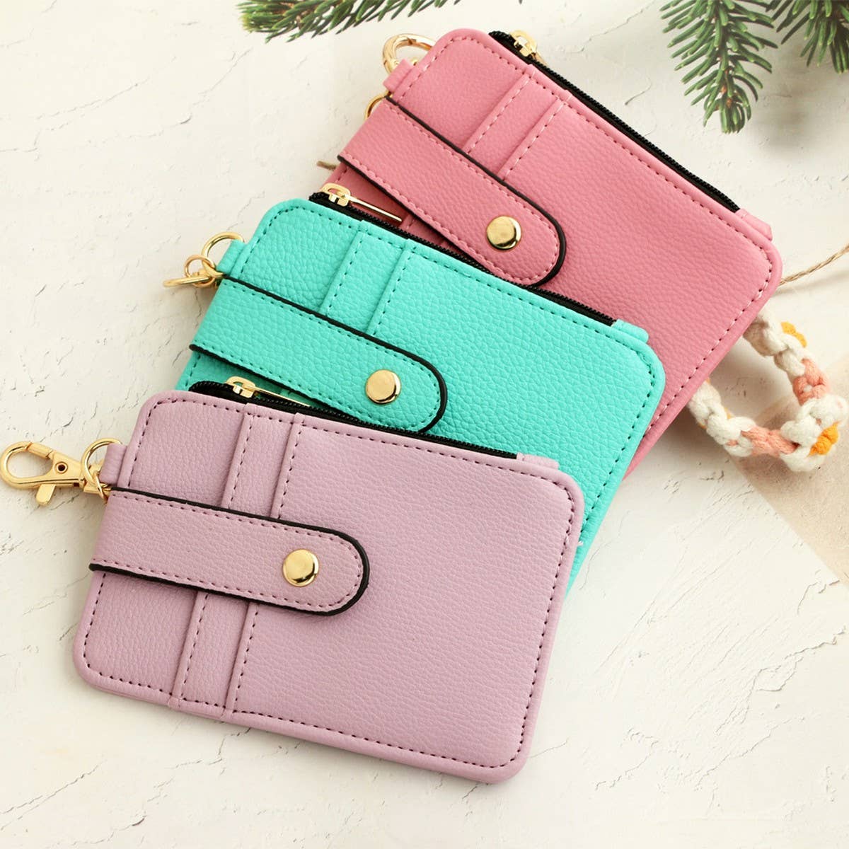 FOLDING VERTICAL ZIPPER CARD WALLET