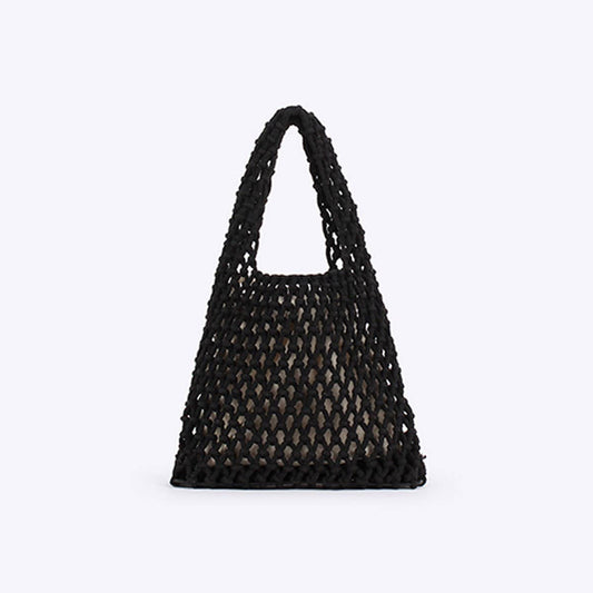 SOLID COLOR HOLLOW COTTON ROPE HAND-WOVEN BAG_CWAB4684