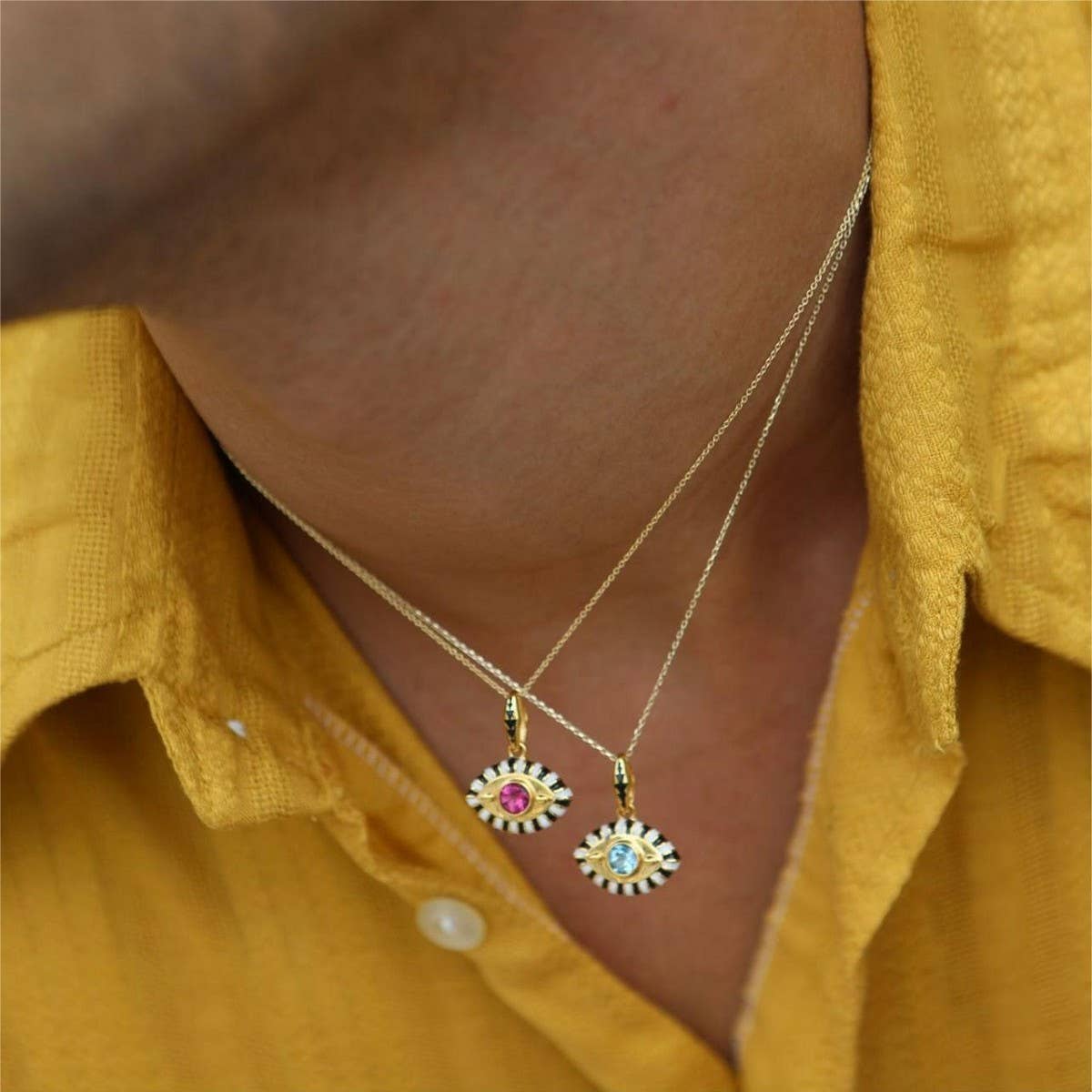 Colorful Evil Eye Pendant Necklace