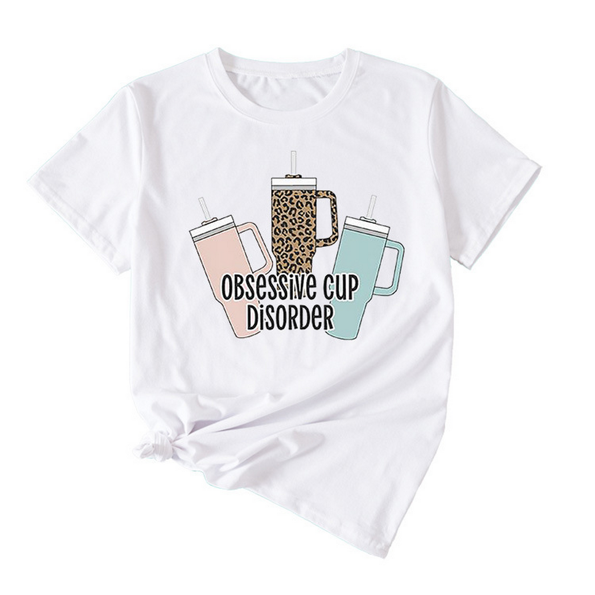 Casual Crew Neck Tee ??Coffee Lover Design_CWTTS1494