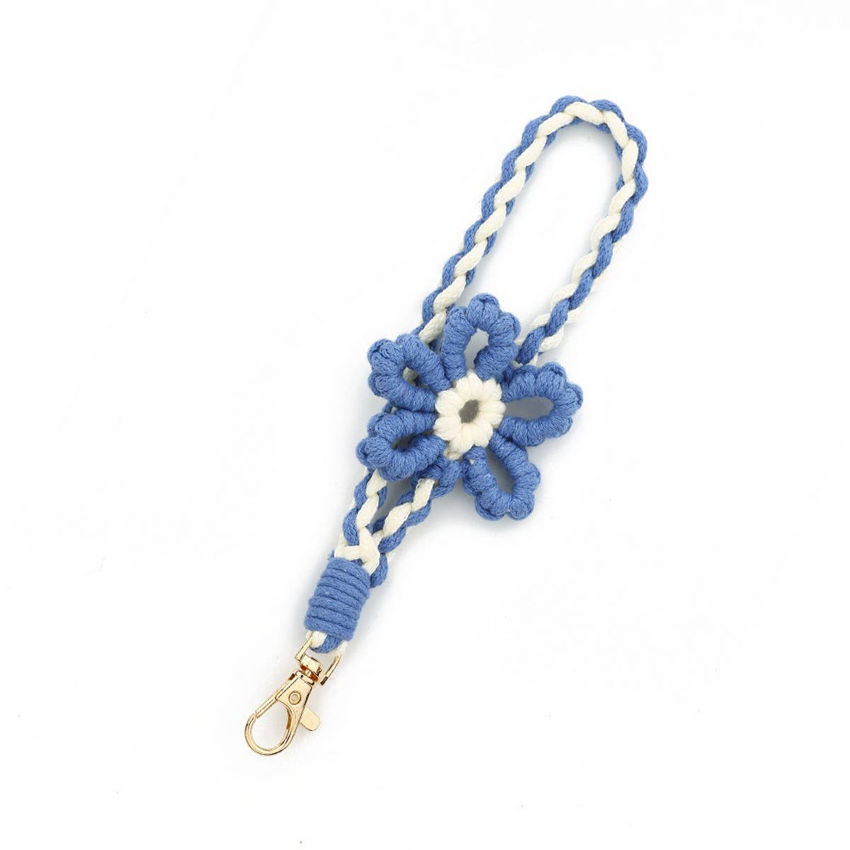 Handmade Colorful Wrist Strap Keychain with Flower_CWAB5024