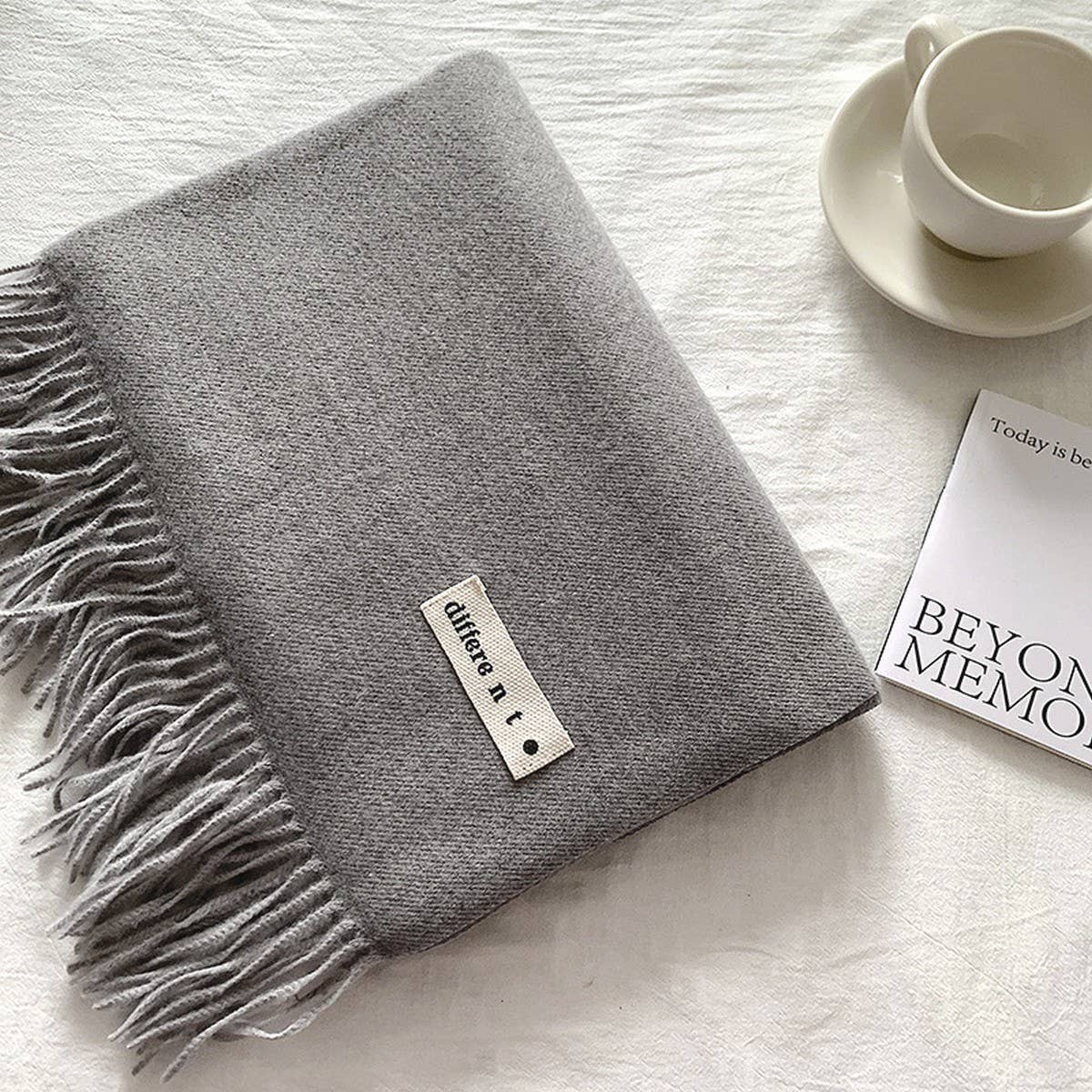 Colorblock Tassel Scarf - Thick Wrap for Students