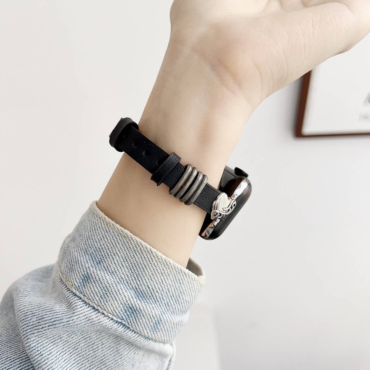 IWATCH9-1 14MM HEART LEATHER STRAP FOR APPLE WATCH