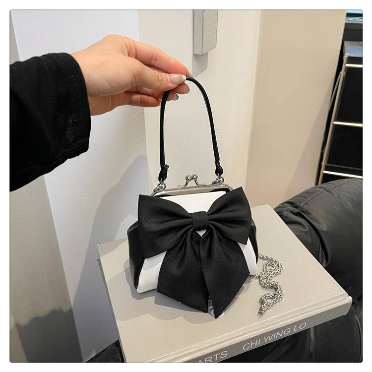 Bow tie stylish versatile clip-on crossbody bag