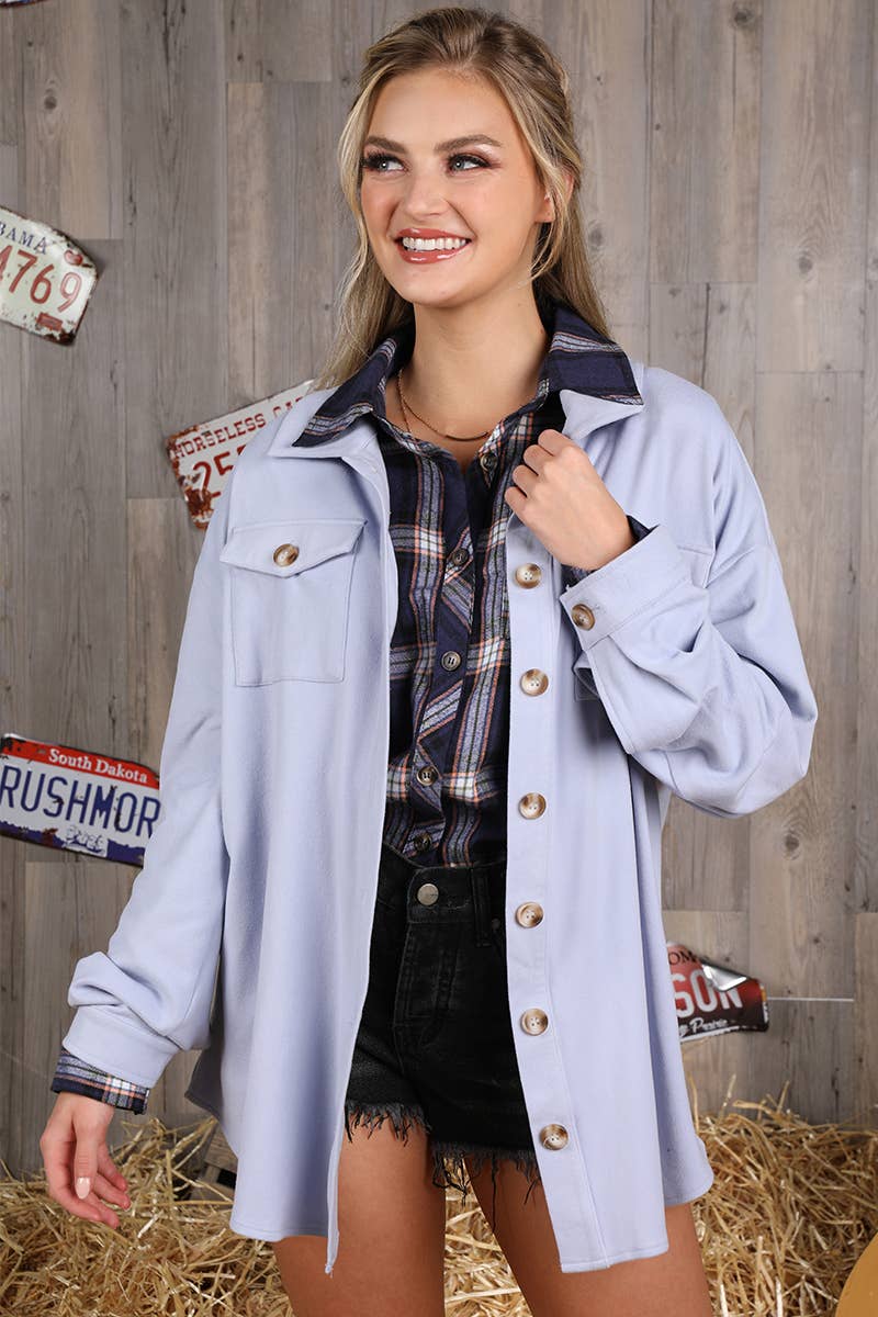 CWOJA701_SOFT AND WARM OVERSHIRTS BUTTON DOWN JACKET