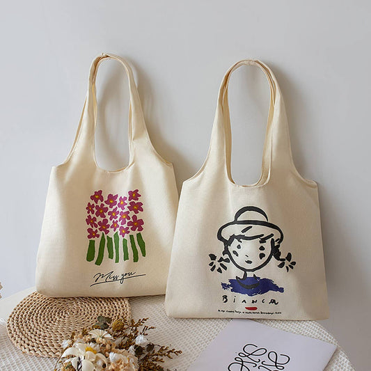 Summer Lazy Style Canvas Tote Bag for Students_CWAB5629