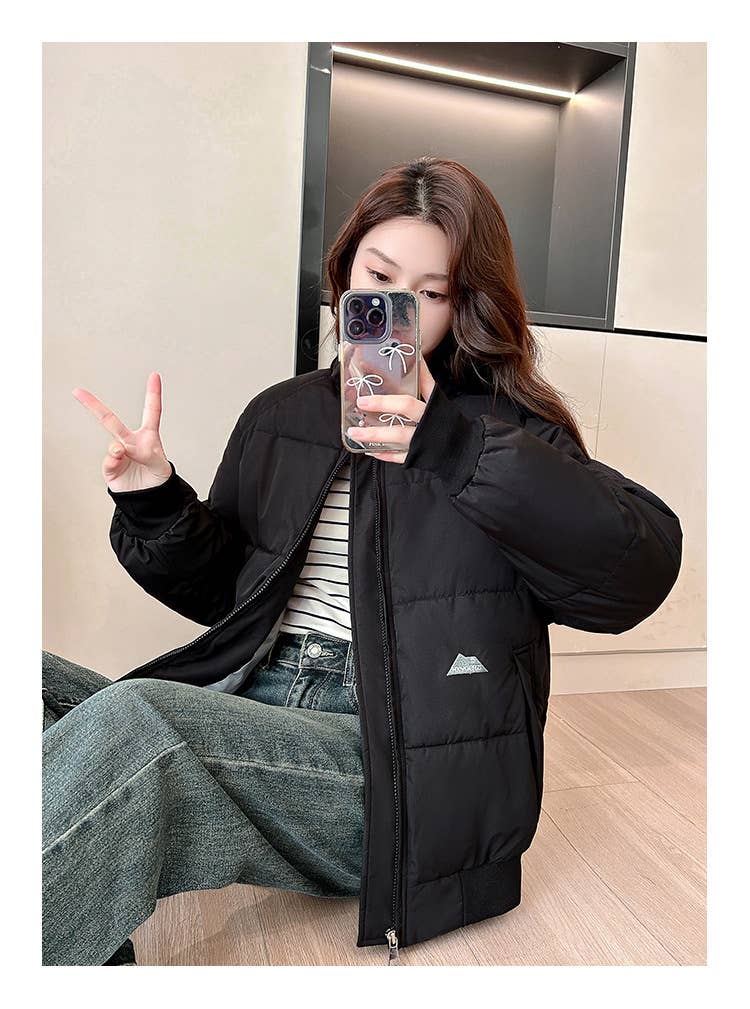 Short, loose and thick warm jacket, bread coat