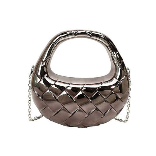 Diamond-shaped shiny single-shoulder underarm bag