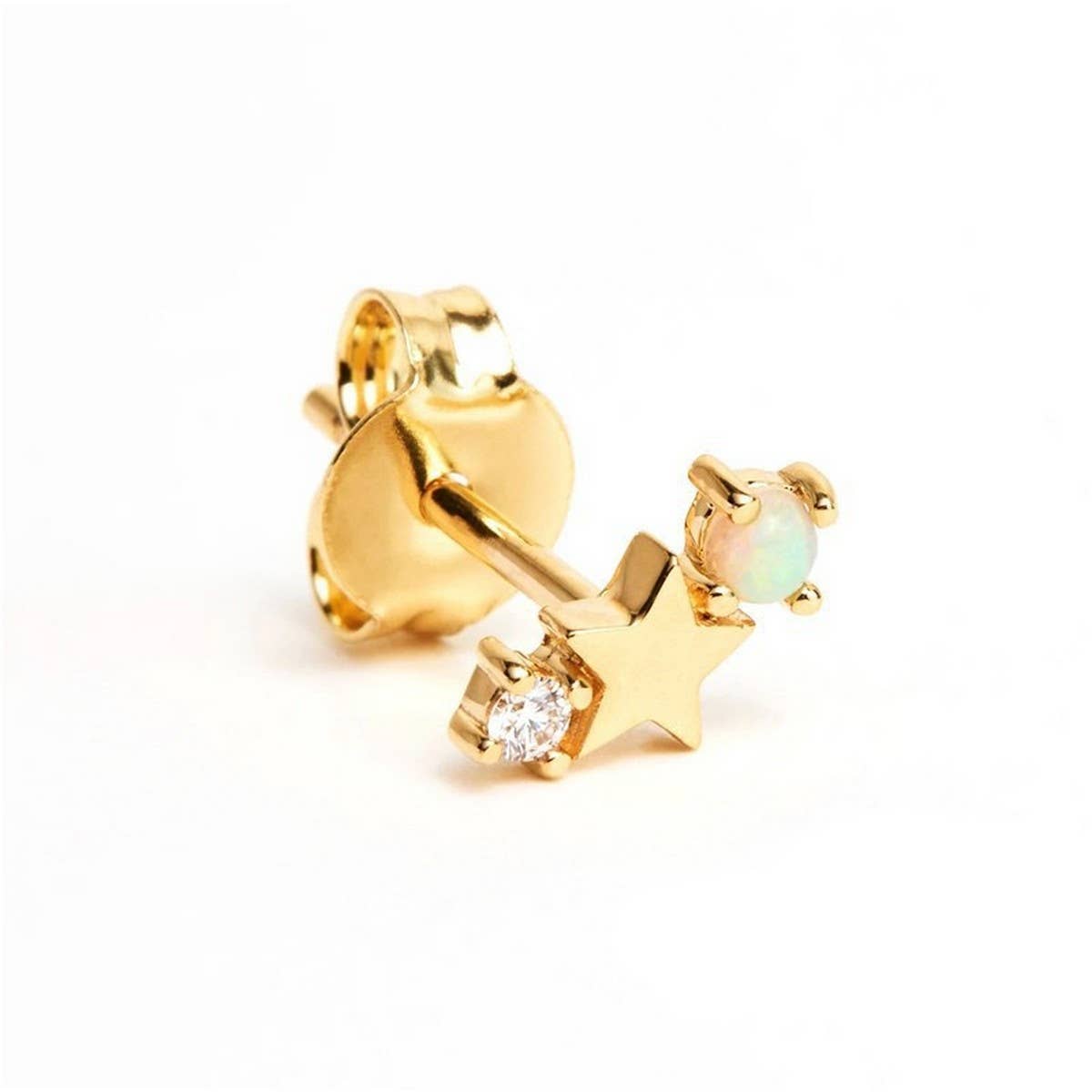 Zodiac Star Stud Earrings Simple Stainless Steel_CWAJE5039