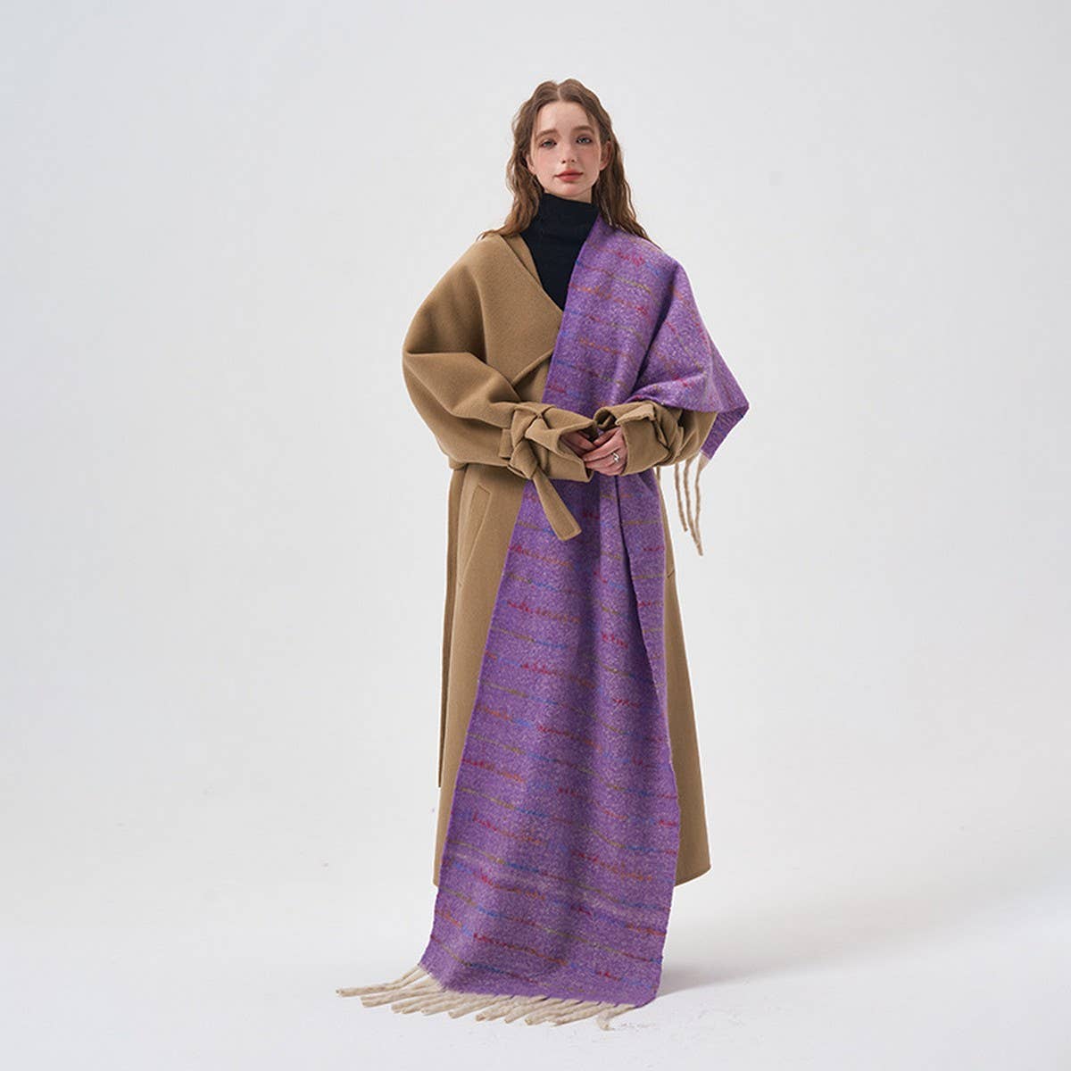 Gradient Soft Striped Scarf for Winter