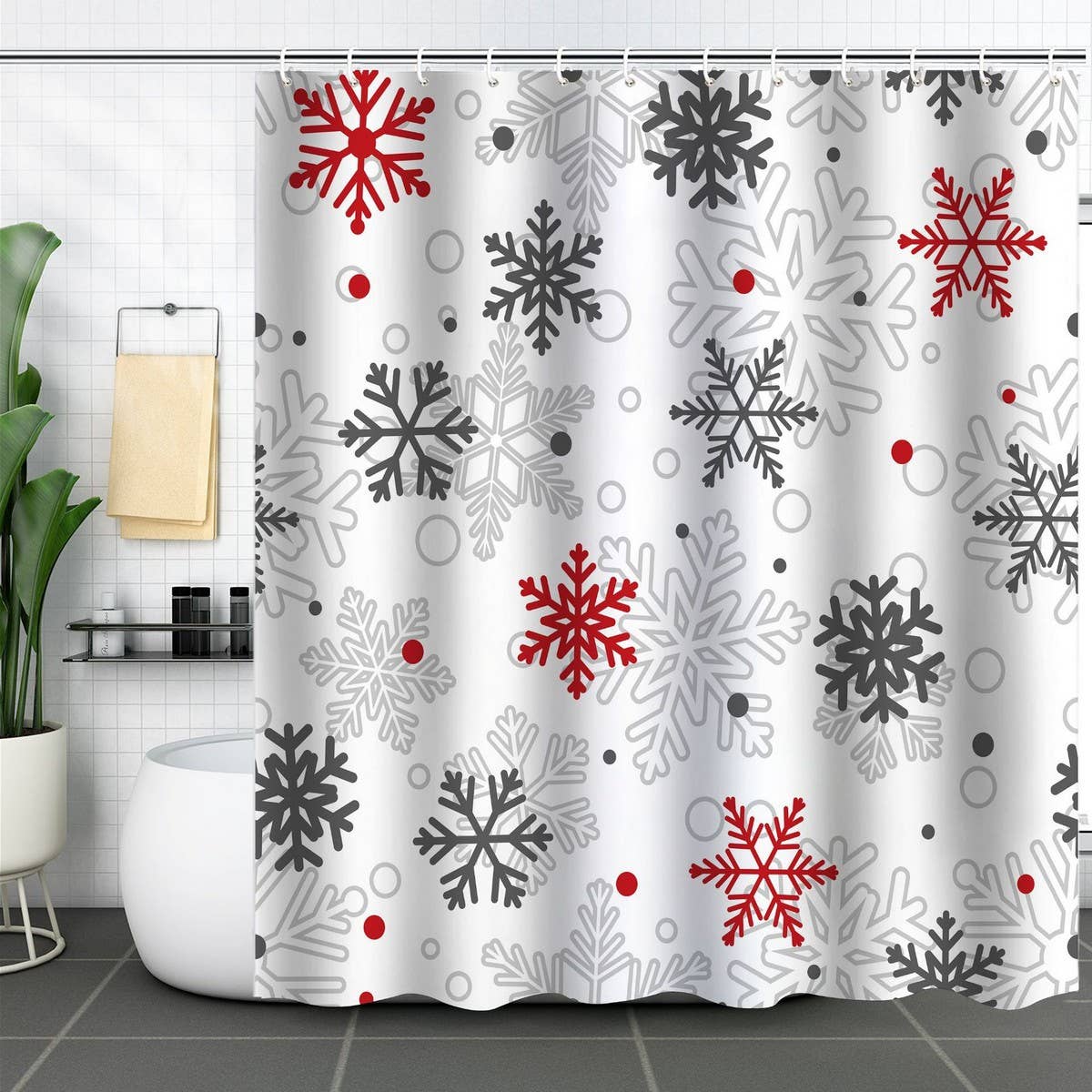 HOT SALE CHRISTMAS WATERPROOF SHOWER CURTAIN