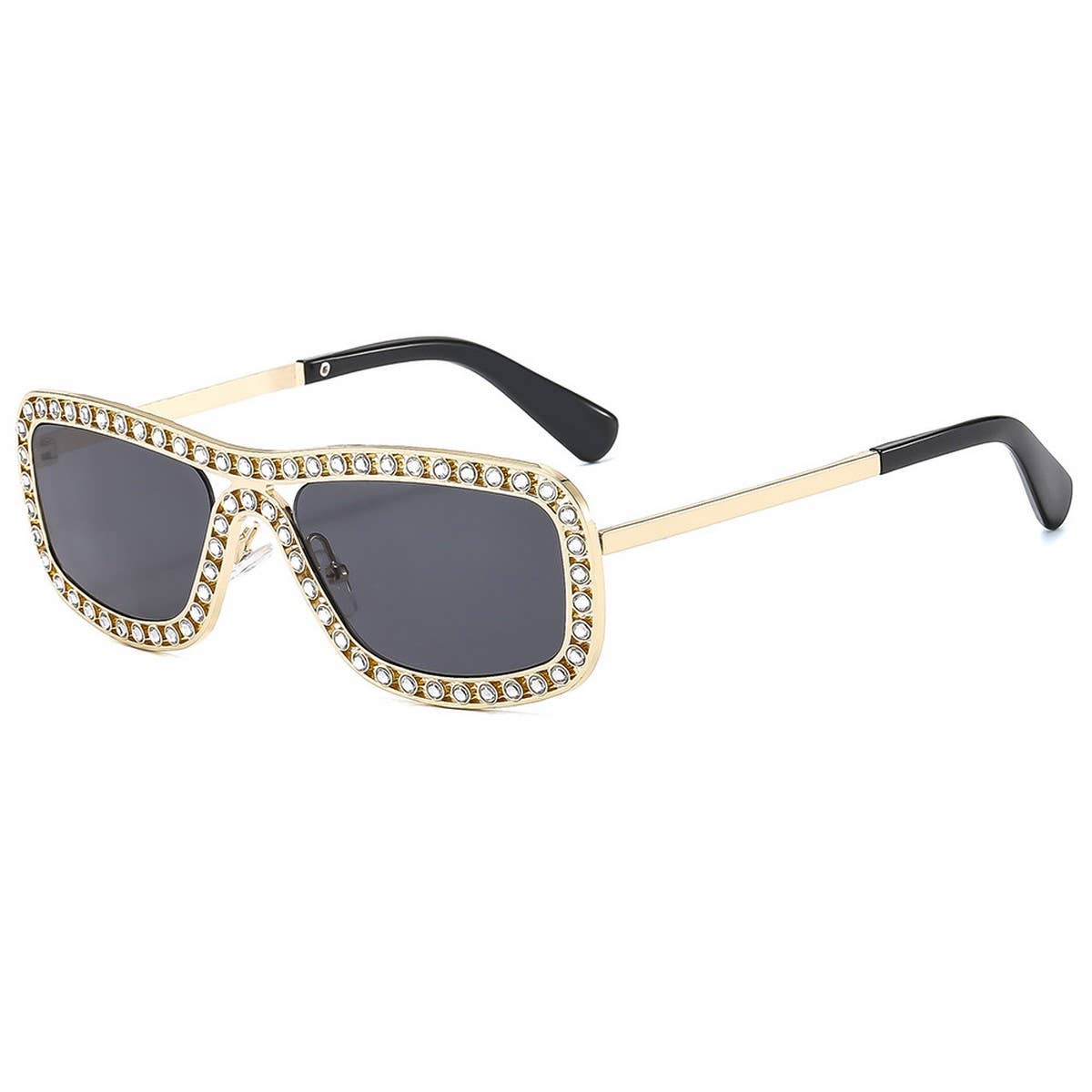 Modern Luxe Rhinestone Metal Sunglasses for Women