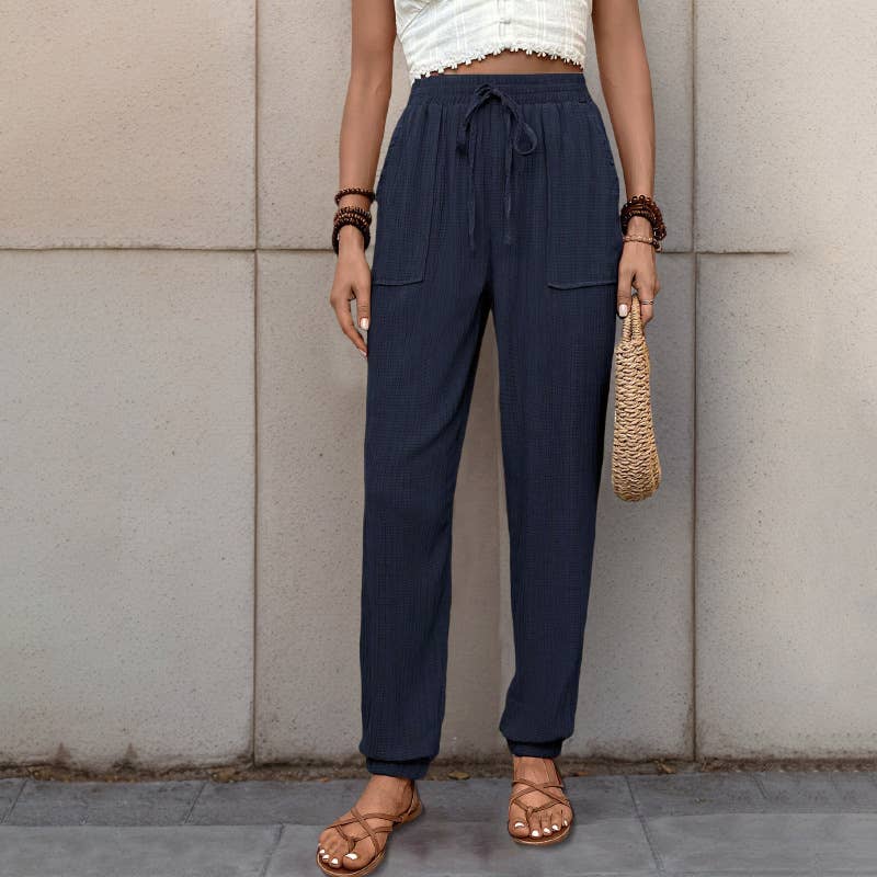 Texture sense casual long small foot pants