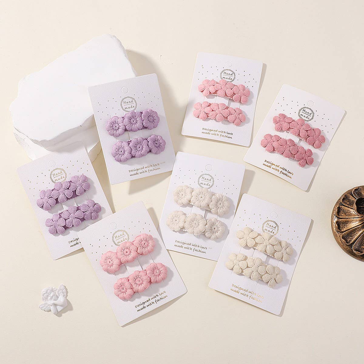 Five-Petal Flower Hair Clips for Kids ? Handmade