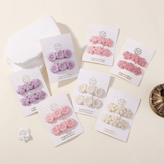 Five-Petal Flower Hair Clips for Kids ? Handmade
