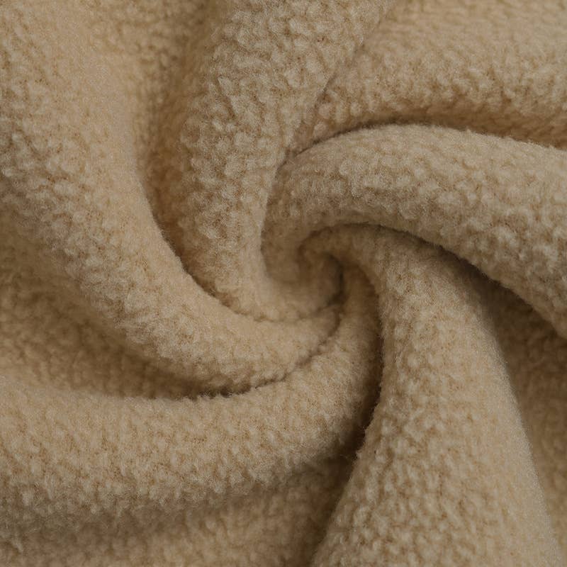 SHORT LOOSE FLEECE LAPEL HORN BUTTON JACKET