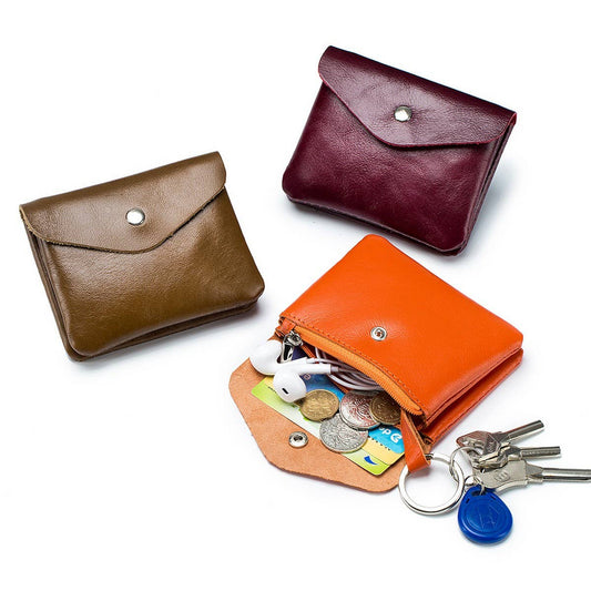 MINI LEATHER RETRO OIL WAX LEATHER WALLET CARD BAG_CWAB3880