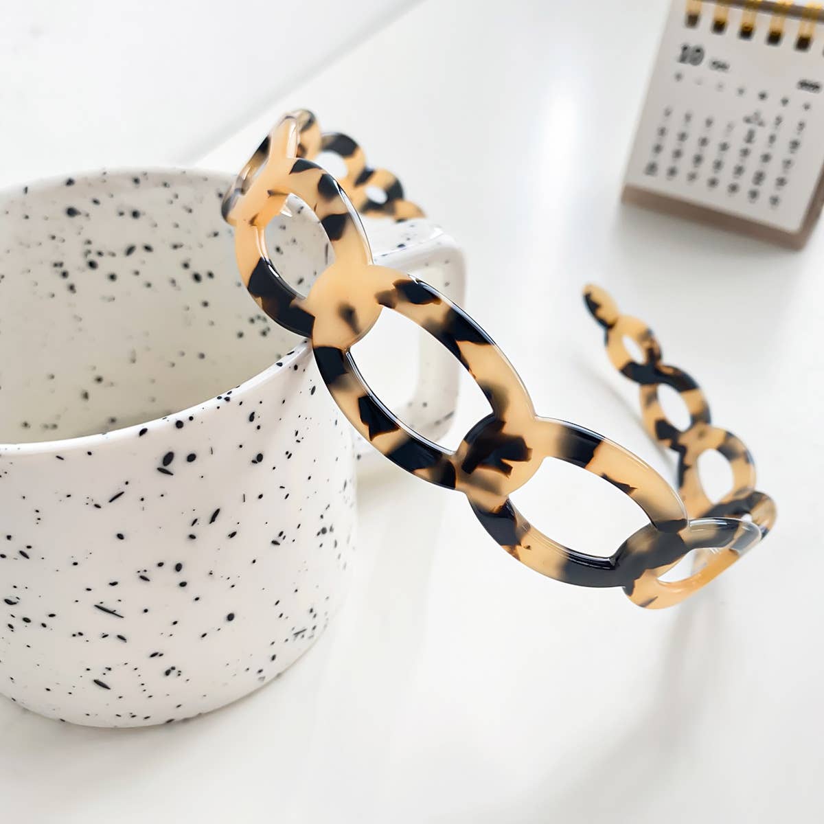 High-end acetate plate headband perforated teeth