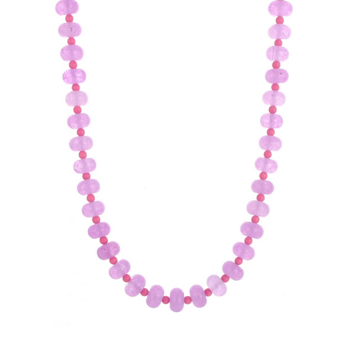 Pink-Green Natural Stone Beaded Necklace_CWMM8839