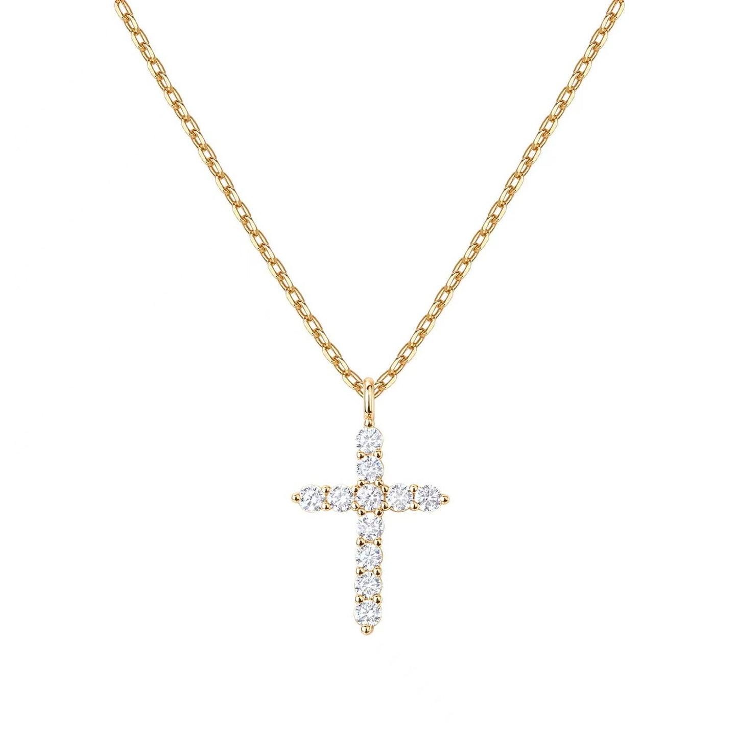 Cross necklace is a full diamond collarbone chain