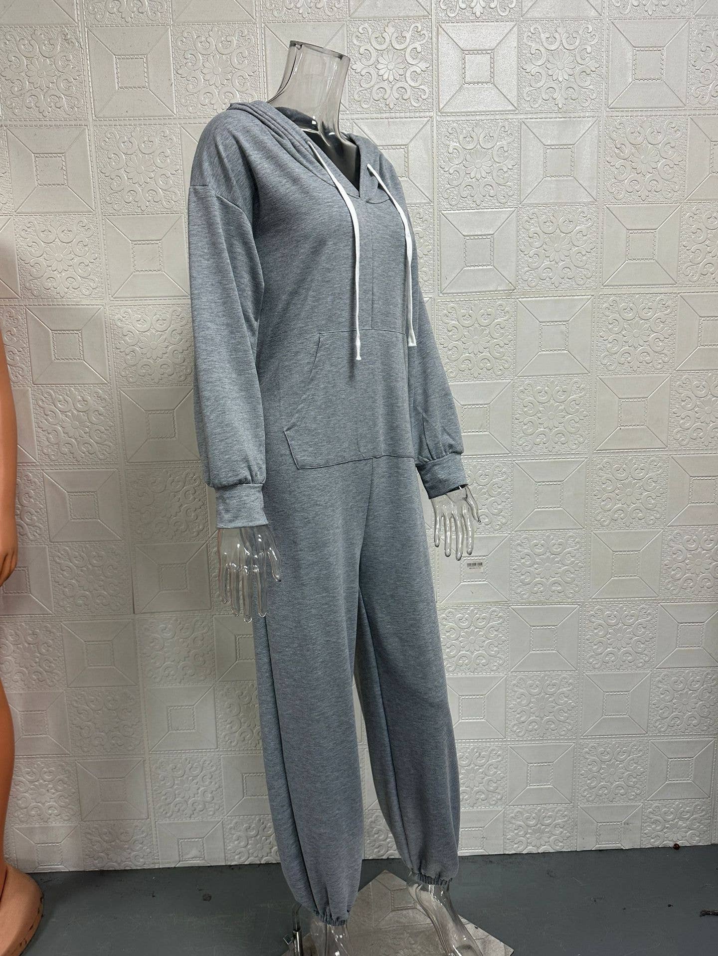 FASHION LONG SLEEVE V-NECK SOLID COLOR ONESIE