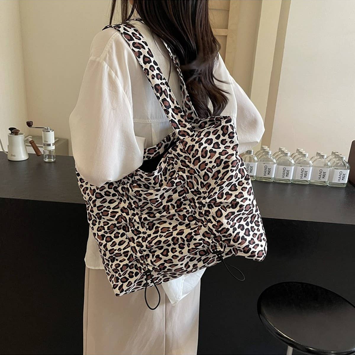LEOPARD PRINT FASHIONABLE SIMPLE VERSATILE TOTE BAG_CWAB3279