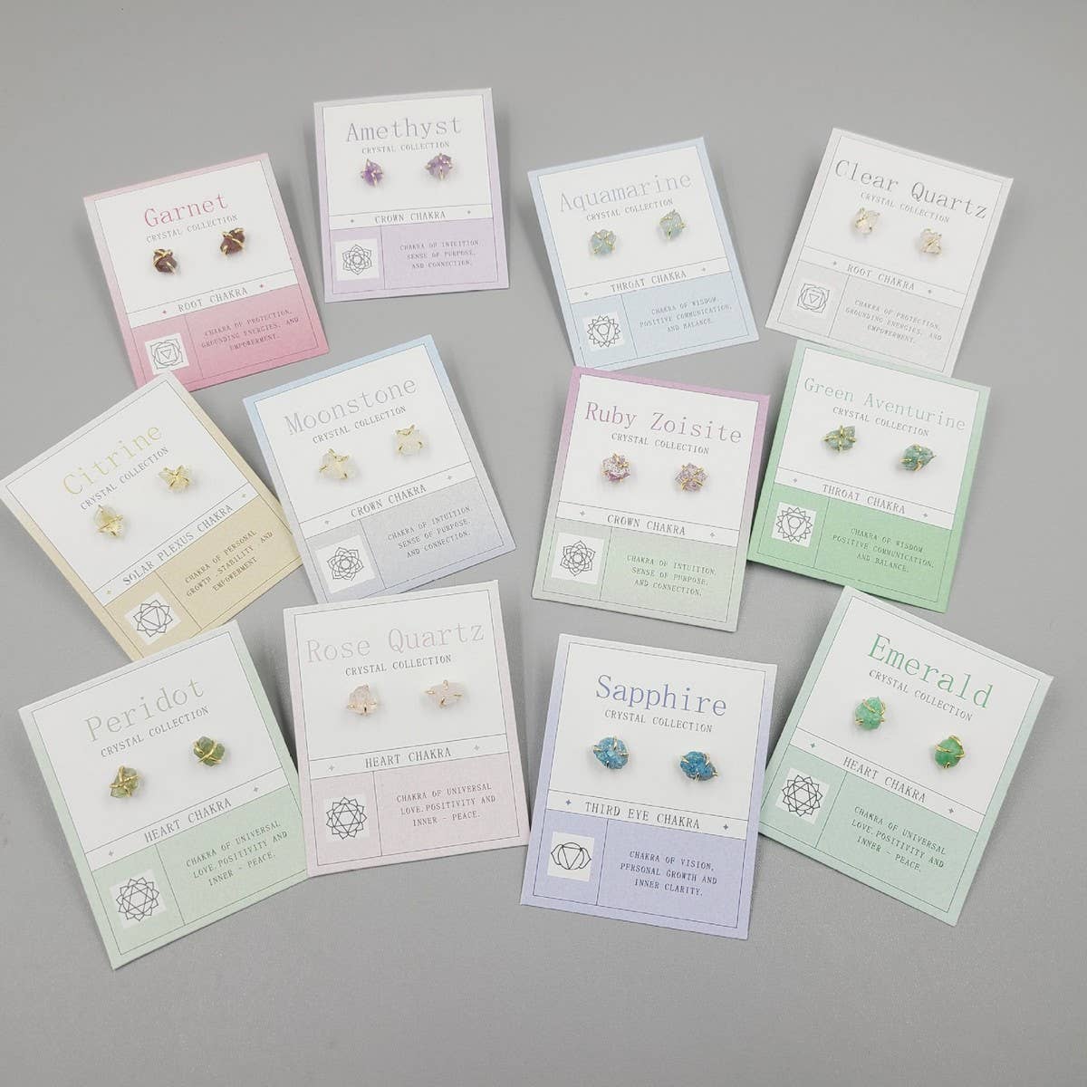 NATURAL STONE FOUR CLAW EARRINGS