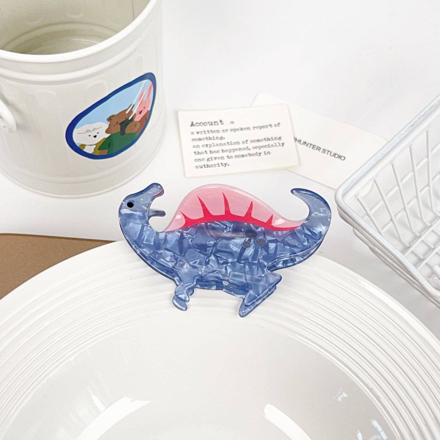 Dinosaur acrylic gripper Lizard hair clip