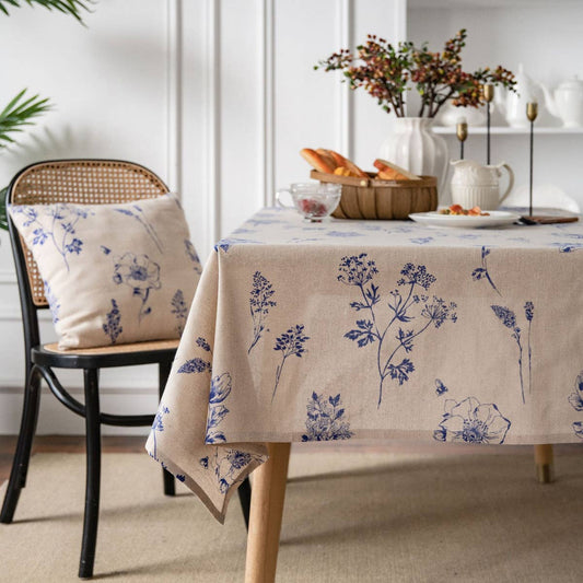 COTTON AND LINEN RECTANGULAR FRESH TABLECLOTH