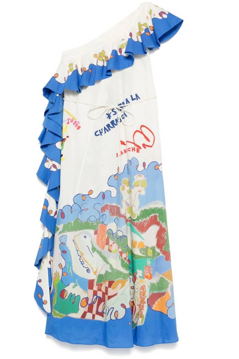 CWDMD5741_TEMPERAMENT OFF-SHOULDER RUFFLED CASUAL DRESS