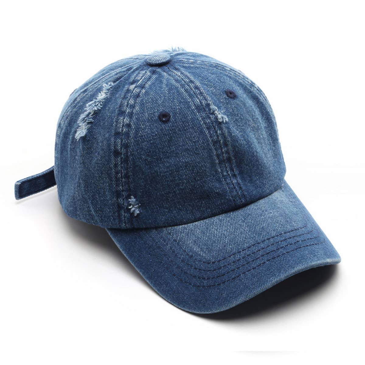 CWAH3219_FASHION RETRO RIPPED OLD DENIM BASEBALL CAP