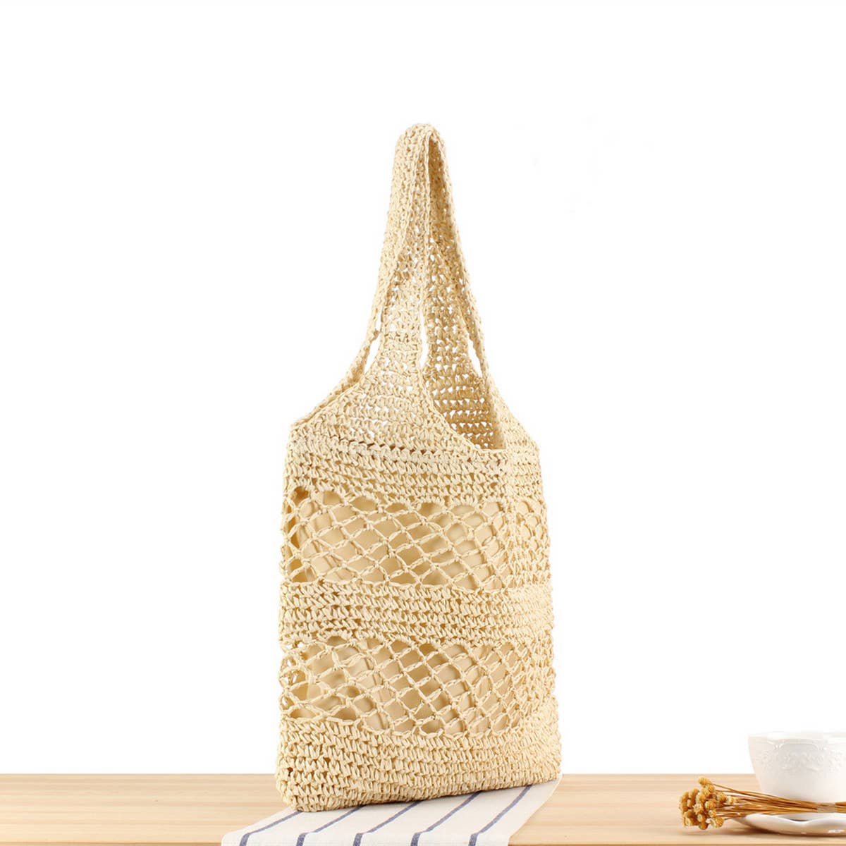 HOLLOW PAPER ROPE LARGE CAPACITY STRAW BAG_CWAB2011