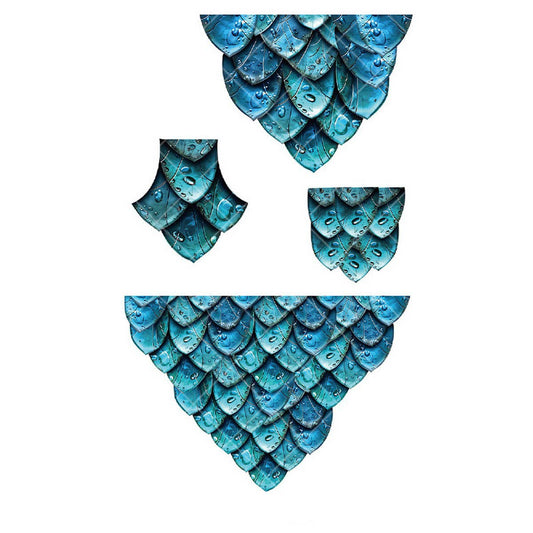 Summer Mermaid Scale Tattoo Stickers Waterproof_CWMM8368