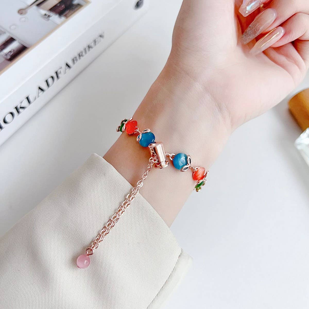 APPLE WATCH 9 CAT'S EYE METAL BRACELET STRAP_CWWW0064