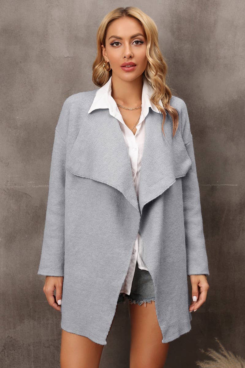 CWOCAL0507_Long Sleeve Casual Open Front Cardigan Sweater