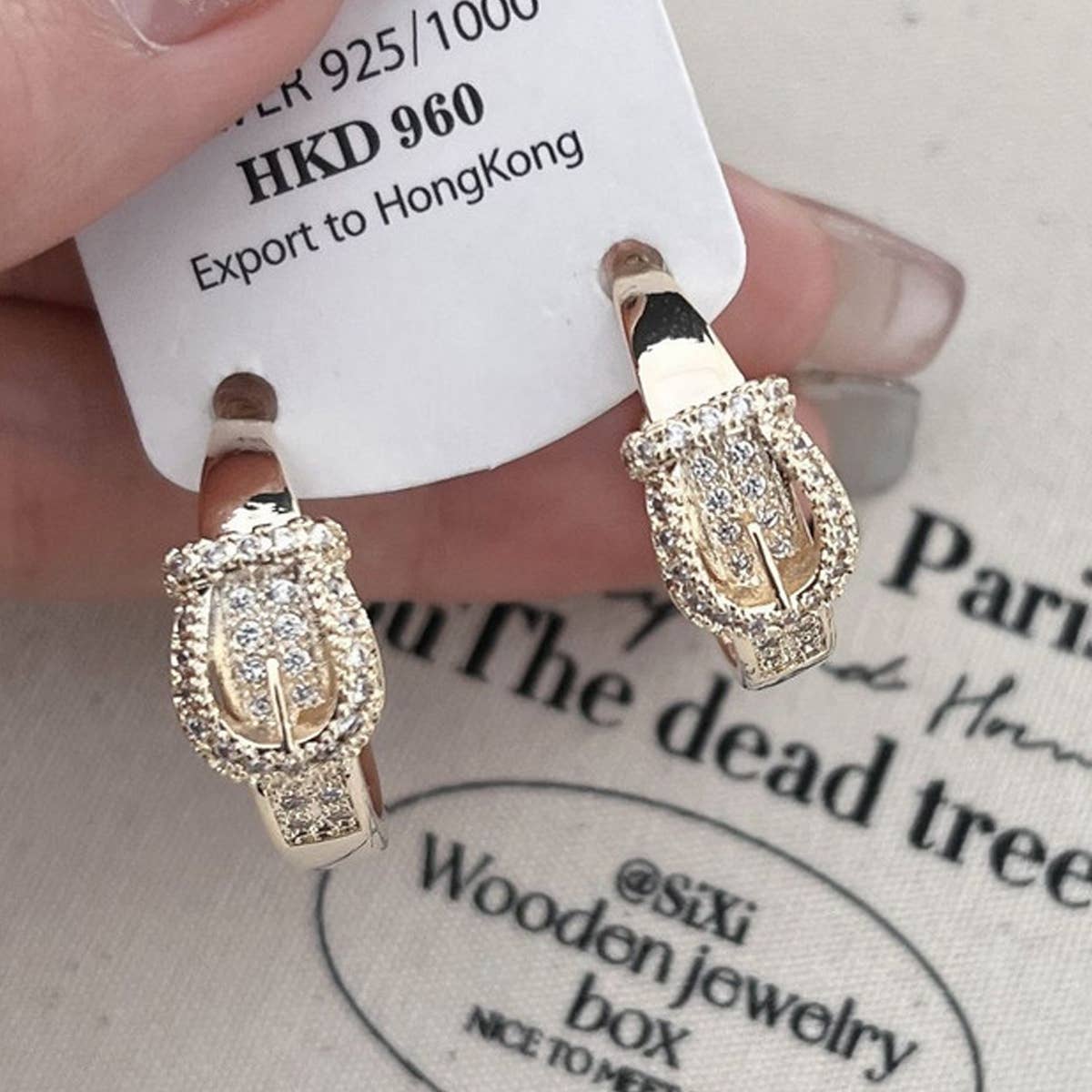 LIGHT LUXURY ZIRCON C-SHAPED EARRINGS