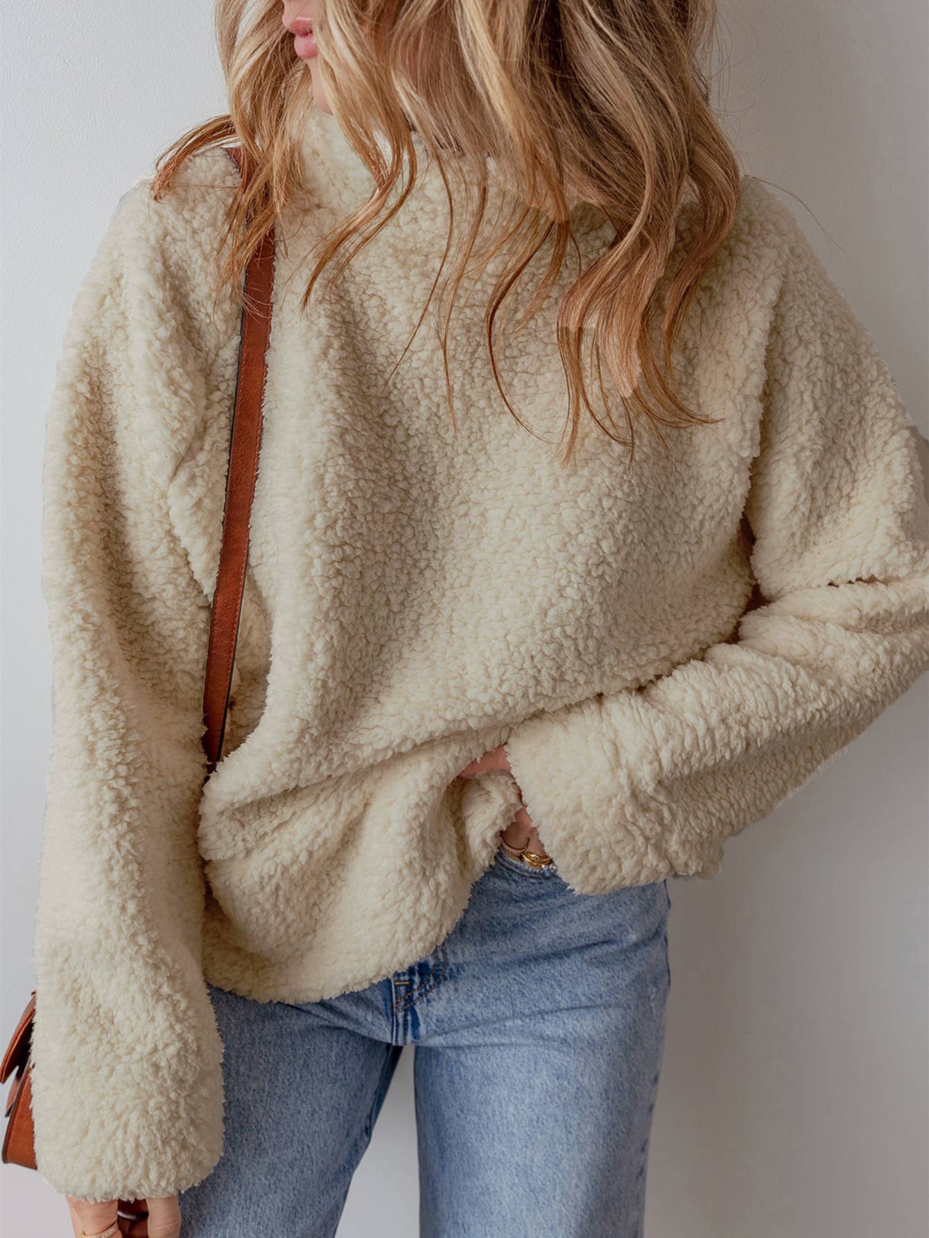 SOLID COLOR CREW NECK LONG SLEEVE PULLOVER HOODIE