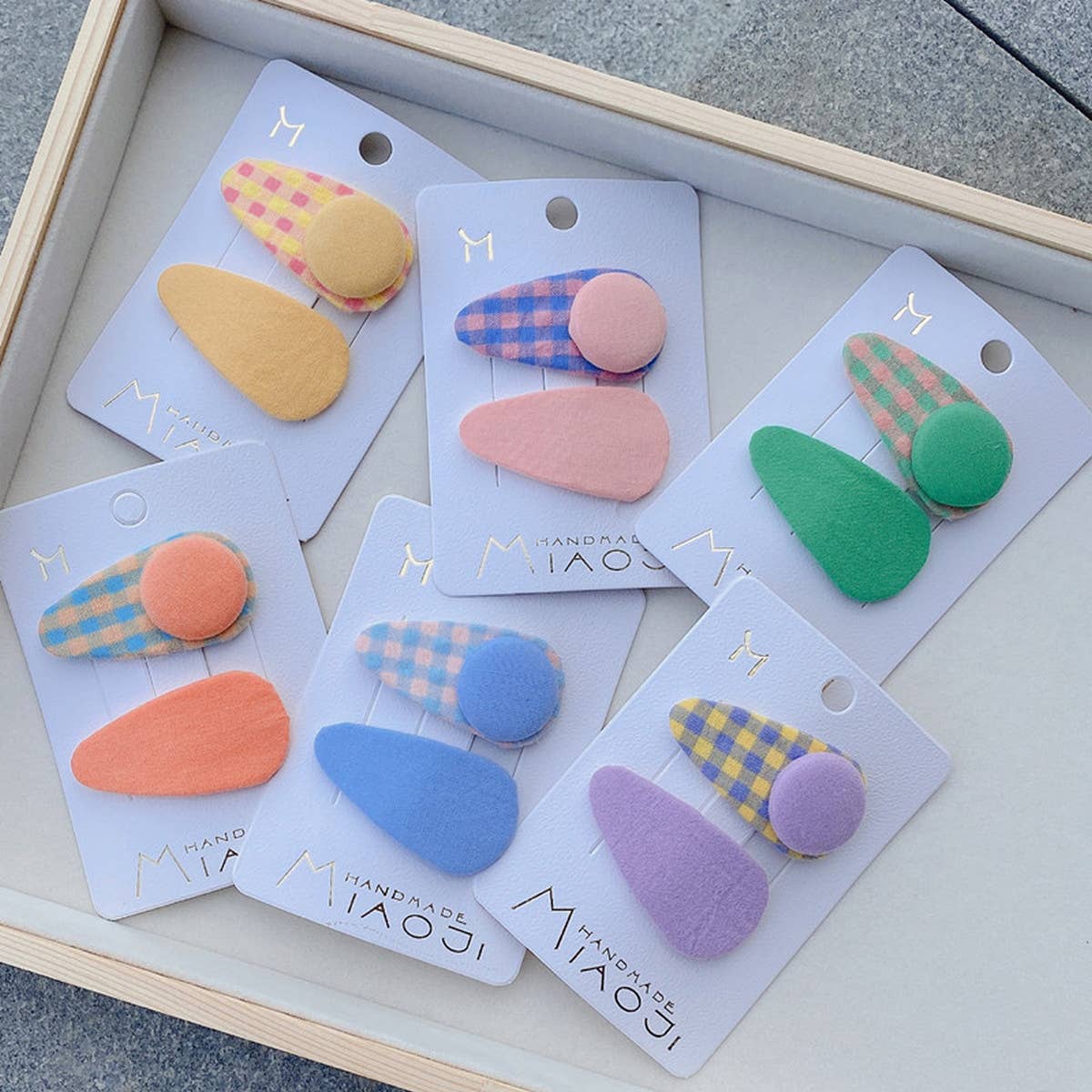 CHILDREN'S CUTE BUTTON PLAID HAIRPIN