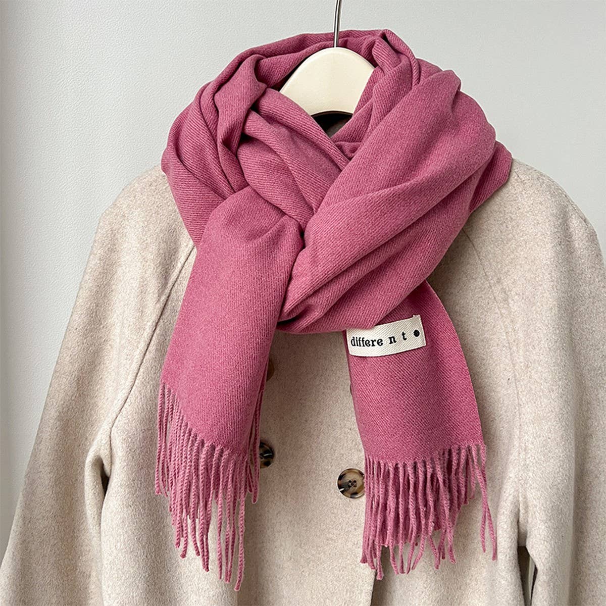 Solid Color Faux Cashmere Scarf - Wrap for Couples_CWASC1499