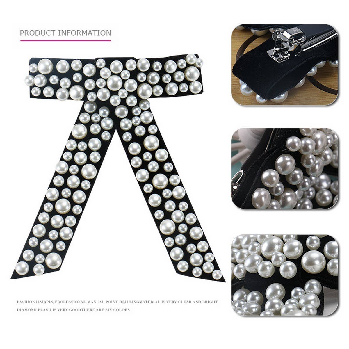 BOW HAIR ACCESSORIES PEARL INLAID GEOMETRICHAIRPIN_CWAHA4416