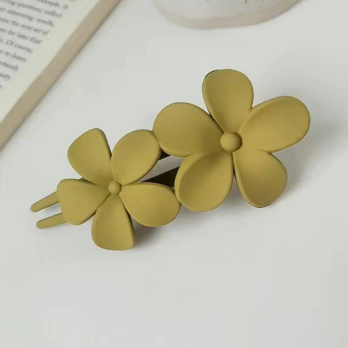 FLORAL HAIR CLIP,OVERSIZED DUCKBILL HAIRPIN FOR UPDOS