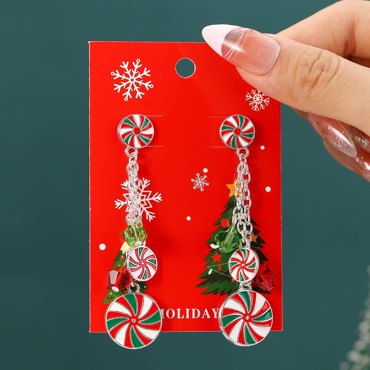 NEW CHRISTMAS CARTOON DIAMOND PENDANT EARRINGS