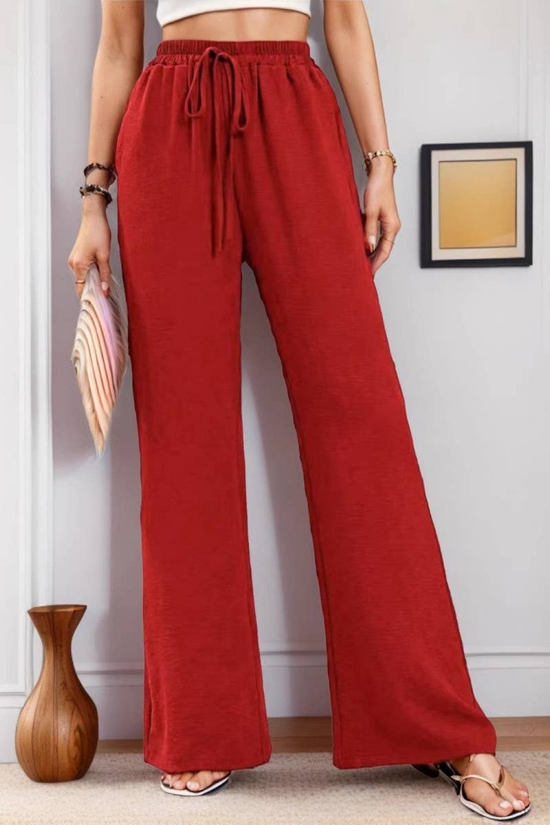 CWBLP1978_CASUAL DRAWSTRING WAIST POCKET RELAXED FIT PANTS